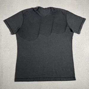 Lululemon Shirt Mens XL Gray Fundamental Tee Casual Preppy‎ Stretch Logo Crew